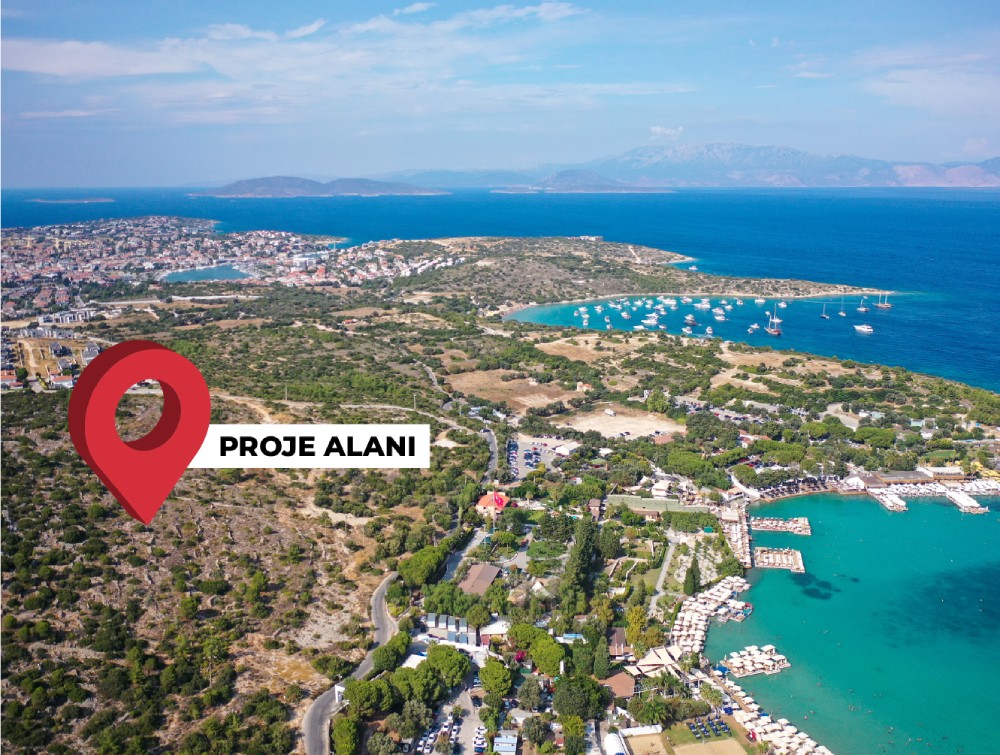 Çeşme satılık villa ve lüks konut projesi Aya Yorgi genel bakış