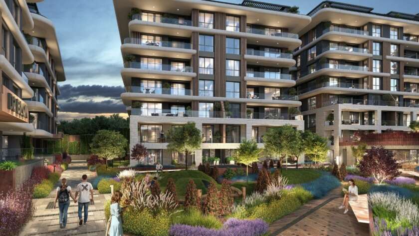 Senfoni Etiler projesi gece dış mekan ve peyzaj aydınlatması.