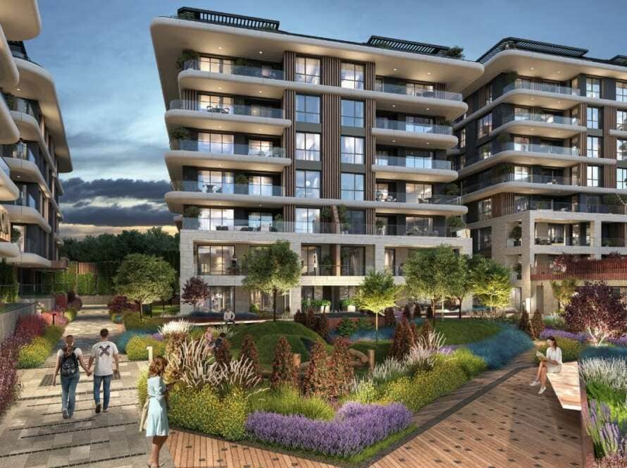 Senfoni Etiler projesi gece dış mekan ve peyzaj aydınlatması.